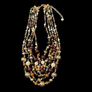 Talbots Multi Strand Beaded Necklace
